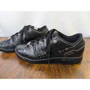 Marc Ecko Black Leather "Red Rhino"  Women's Athletic Shoes, size 9.5